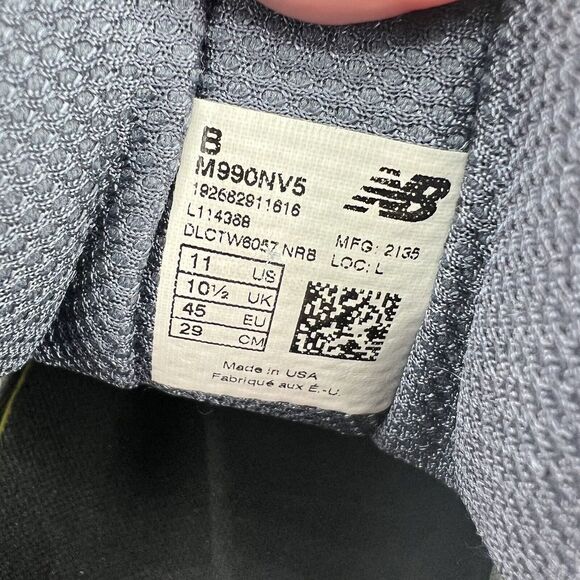 Size 11 - New Balance 990v5 Made in USA Navy Silver main image 7